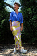Purple and Yellow Satin Skirt