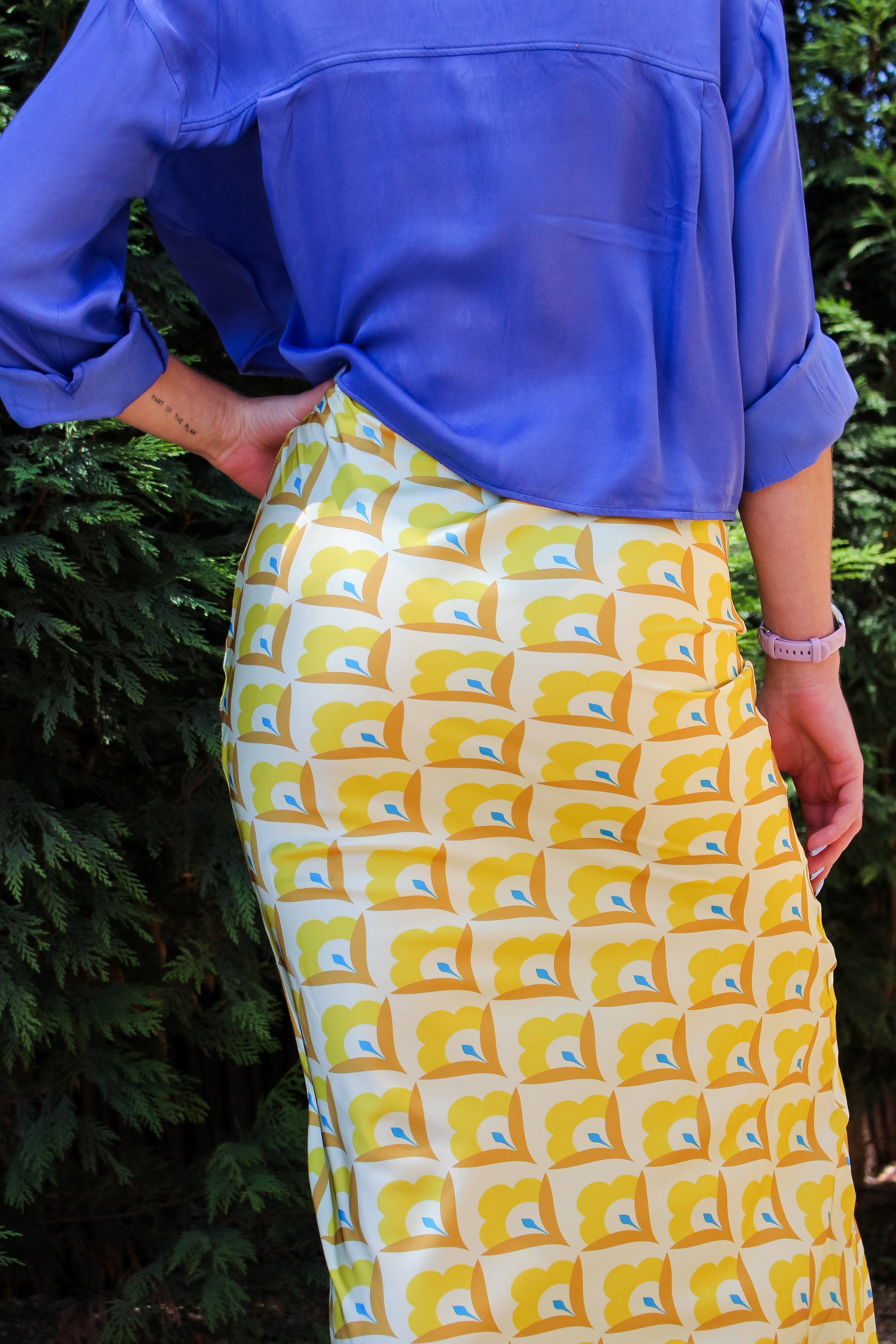 Yellow Satin Skirt