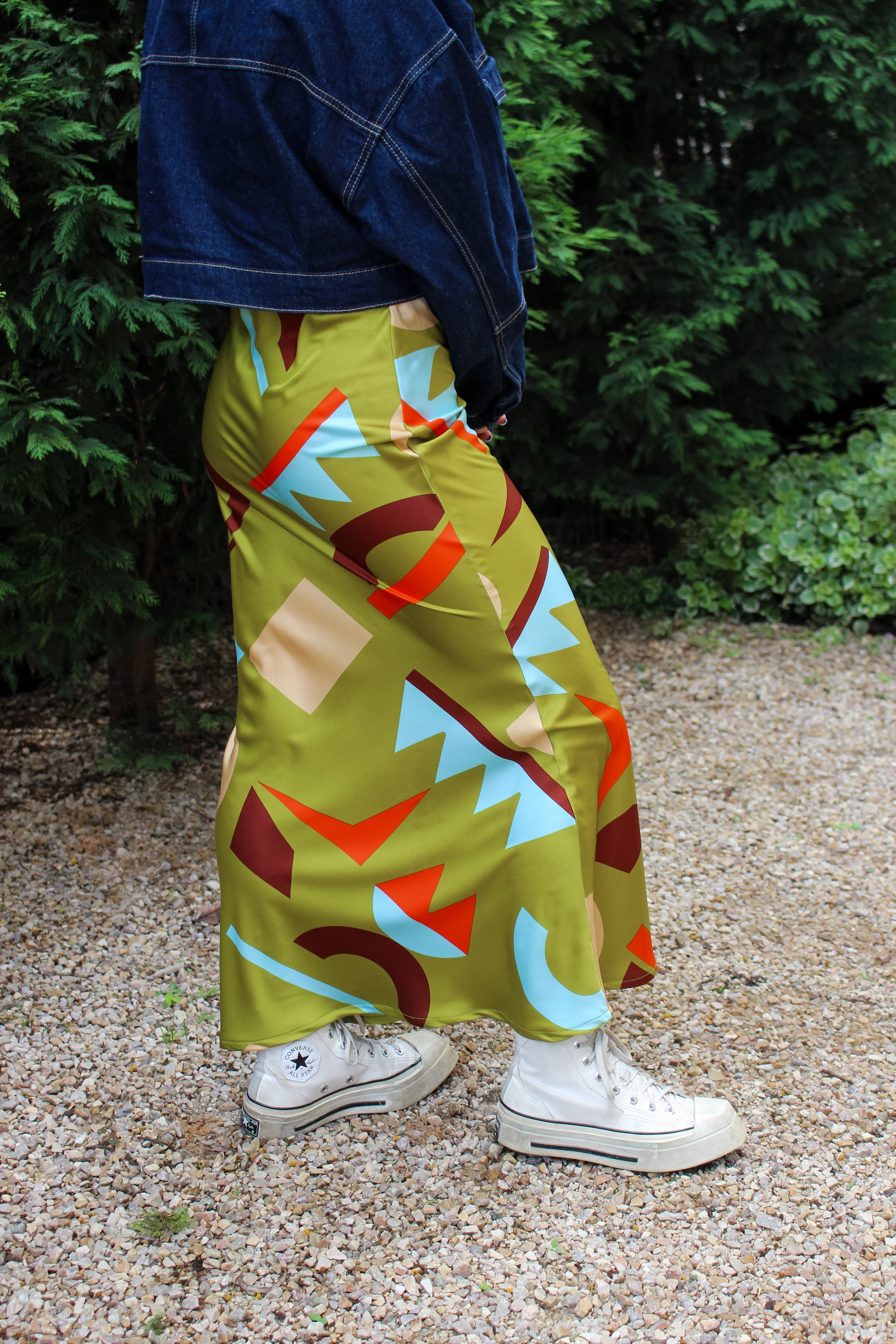 Brass Art Satin Skirt