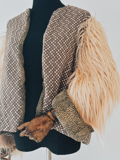 Mocha Essence reversible fur jacket