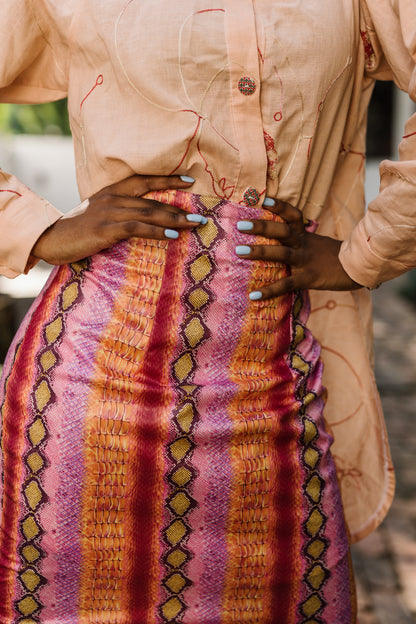 You're welcome snakeskin skirt