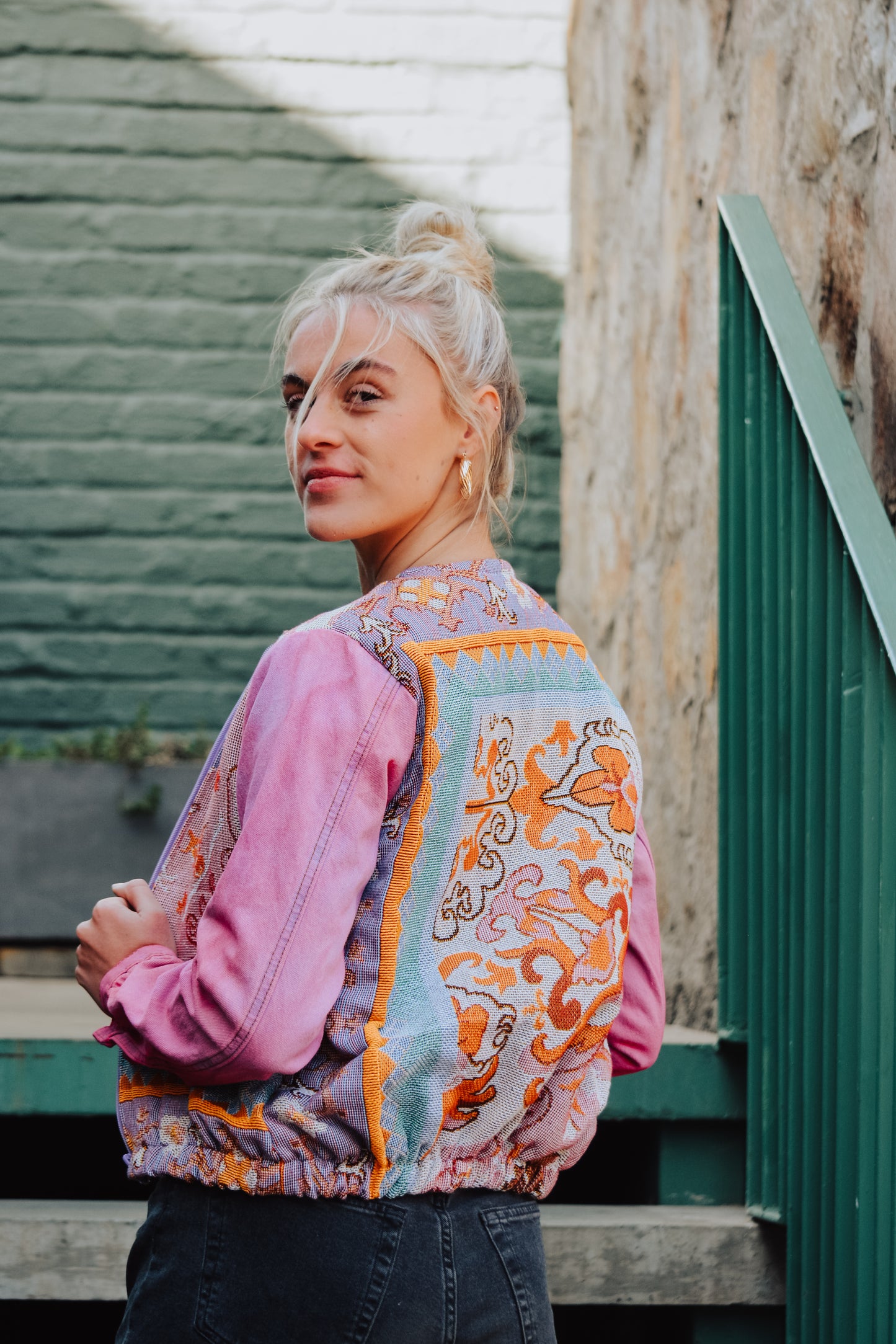 The Rosa denim and knit jacket