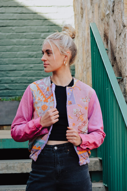 The Rosa denim and knit jacket