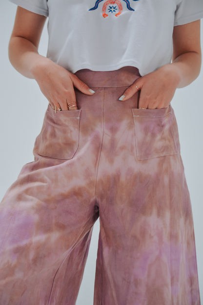 Brown and Purple tie dye Denim pants