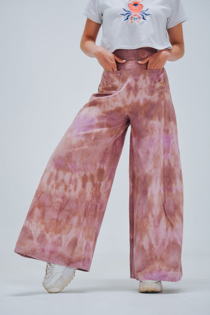 Brown and Purple tie dye Denim pants