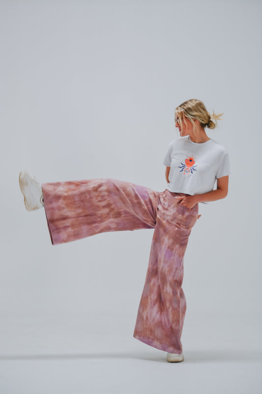 Brown and Purple tie dye Denim pants