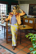 Purple and Yellow Satin Skirt