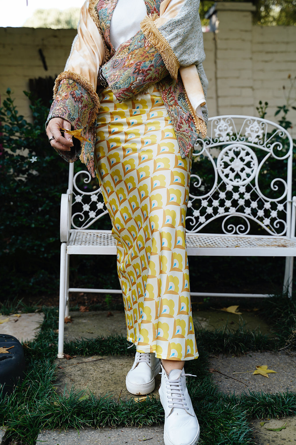 Yellow Satin Skirt